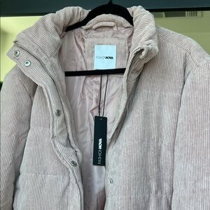 Fashion Nova Light Mauve Corduroy Puffer Jacket